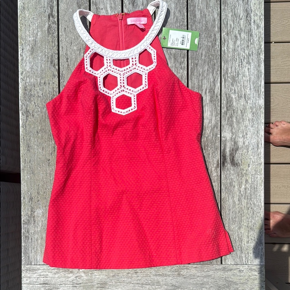 Lilly Pulitzer Sleeveless Top with White Trim